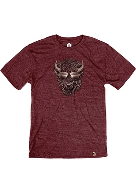 Rally Kansas Maroon Buffalo Short Sleeve Fashion T Shirt
