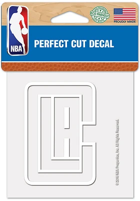 Los Angeles Clippers White 4x4 Inch Auto Decal - White