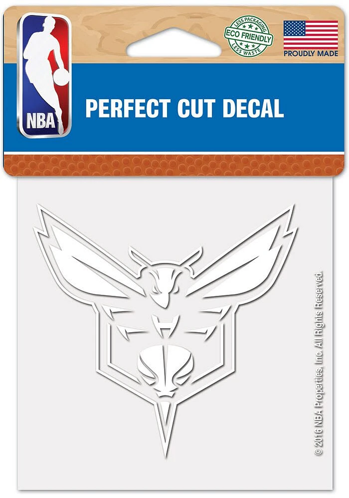 Charlotte Hornets White 4x4 Inch Auto Decal - White