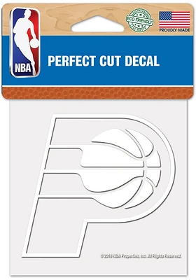 Indiana Pacers White 4x4 Inch Auto Decal - White