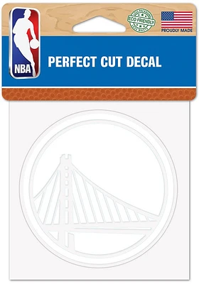 Golden State Warriors White 4x4 Inch Auto Decal - White