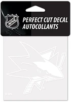 San Jose Sharks White 4x4 Inch Auto Decal - White