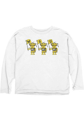 Wichita State Shockers Womens White Flag Squad Crew Sweatshirt