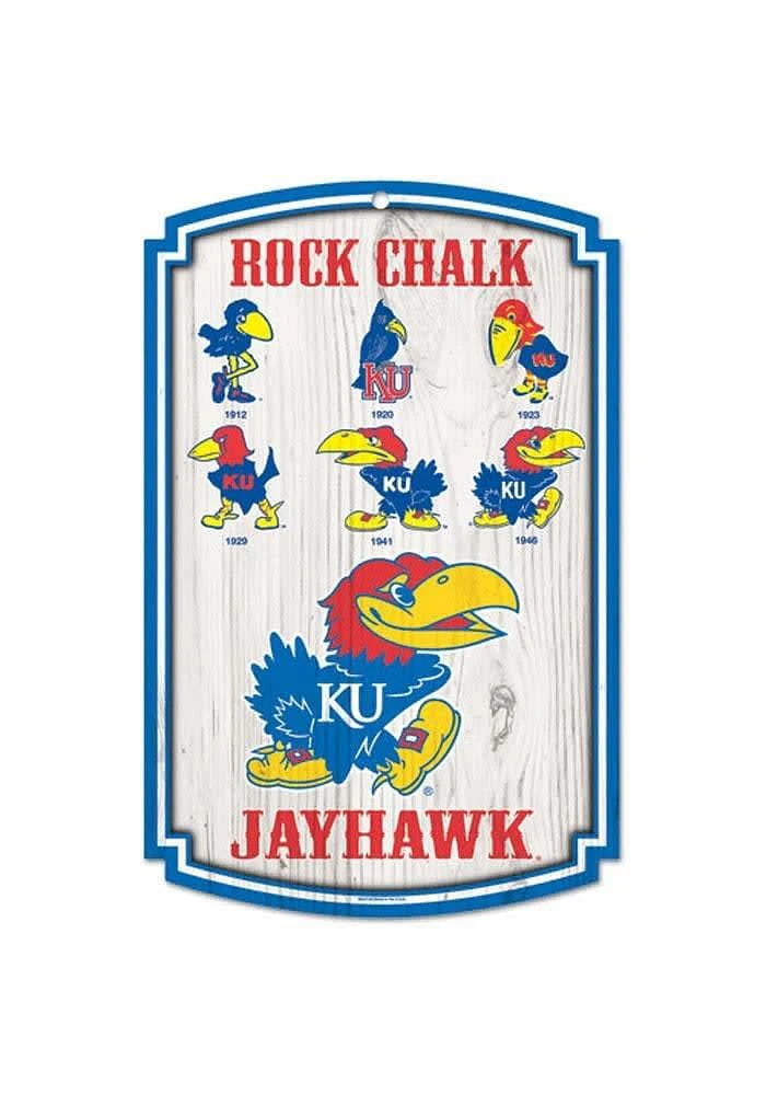 Kansas Jayhawks 11x17 Evolution Sign - White