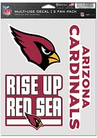 Arizona Cardinals Triple Pack Auto Decal - Black