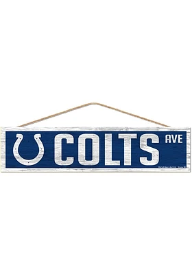 Indianapolis Colts 4x17 Inch Wood Ave Sign - Blue