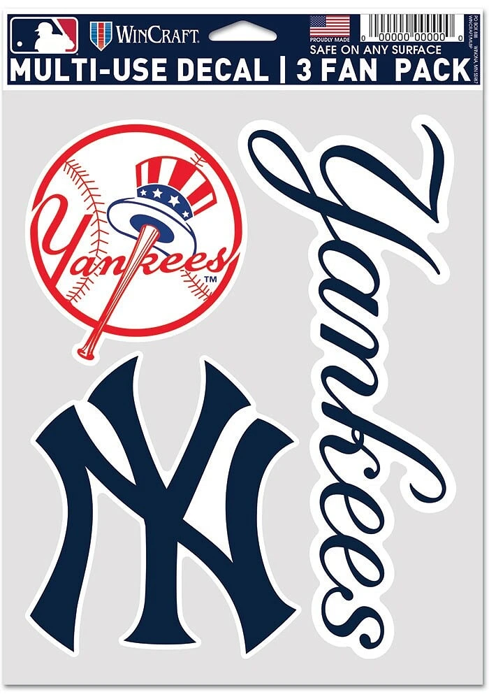 New York Yankees Triple Pack Auto Decal - Blue