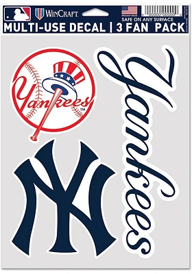 New York Yankees Triple Pack Auto Decal - Blue