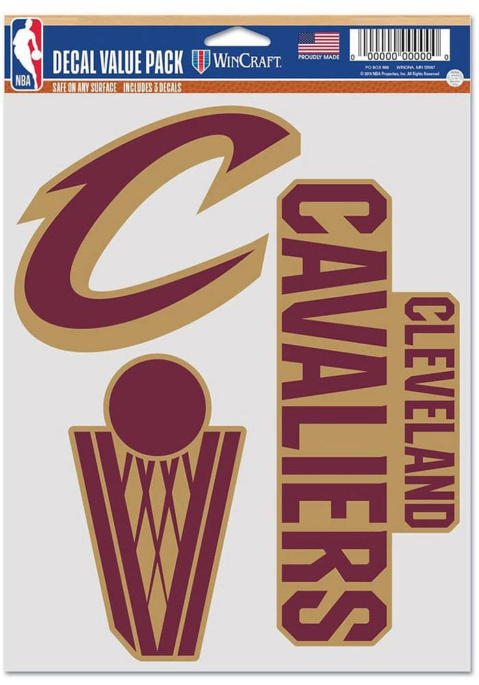 Cleveland Cavaliers Triple Pack Auto Decal - Black