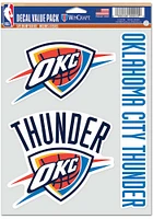 Oklahoma City Thunder Triple Pack Auto Decal - Blue