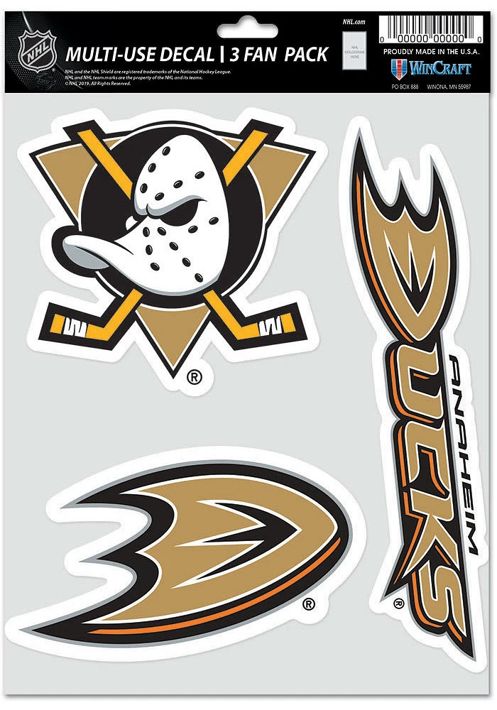 Anaheim Ducks Triple Pack Auto Decal - Black