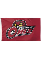Temple Owls 3x5 ft Silk Screen Grommet Flag - Red