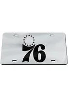 Philadelphia 76ers Silver Black on Silver Car Accessory License Plate