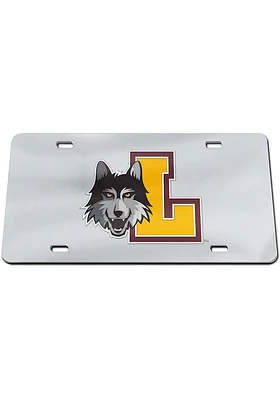 Loyola Ramblers Silver Logo on Silver Car Accessory License Plate