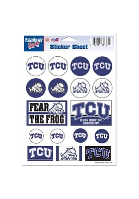 TCU Horned Frogs 5x7 Sheet of Stickers - Purple