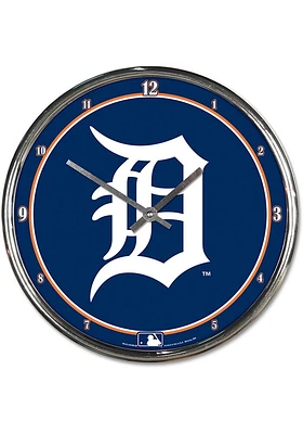 Detroit Tigers Chrome Wall Clock