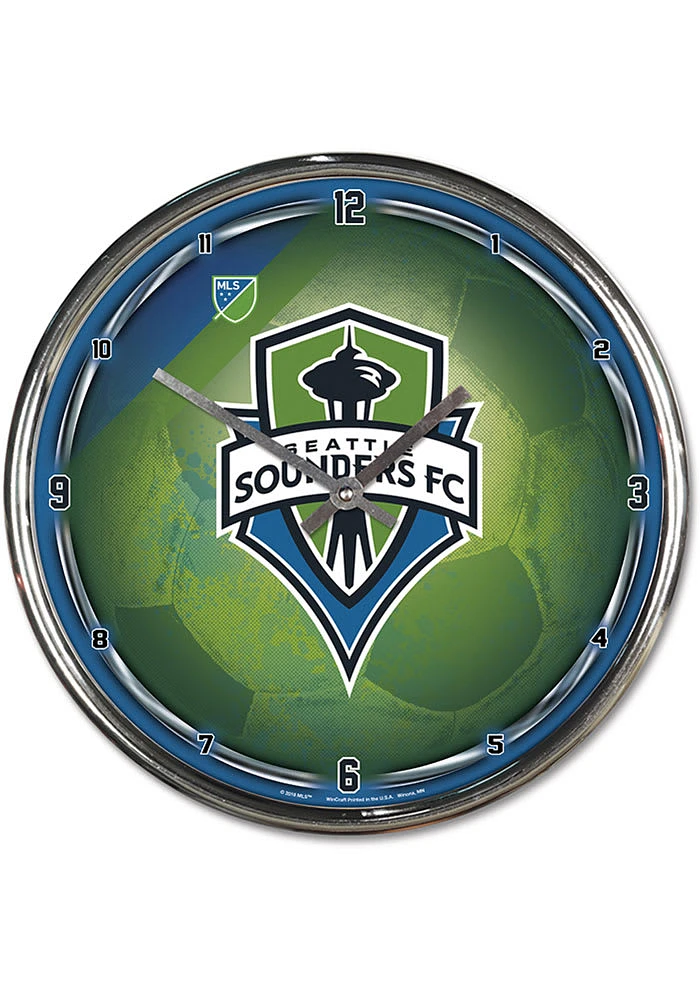 Seattle Sounders FC Chrome Wall Clock