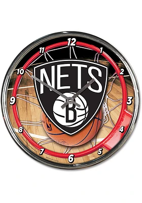Brooklyn Nets Chrome Wall Clock