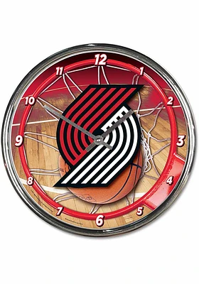 Portland Trail Blazers Chrome Wall Clock