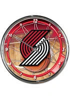 Portland Trail Blazers Chrome Wall Clock