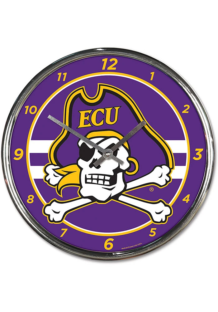 East Carolina Pirates Chrome Wall Clock