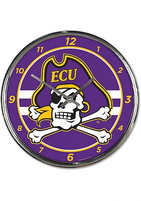 East Carolina Pirates Chrome Wall Clock