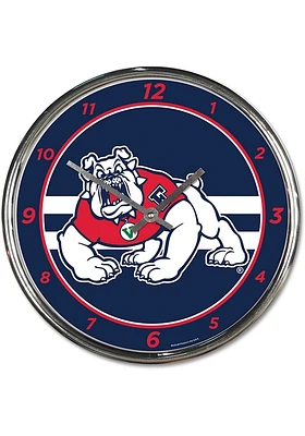 Fresno State Bulldogs Chrome Wall Clock