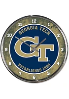 GA Tech Yellow Jackets Chrome Wall Clock