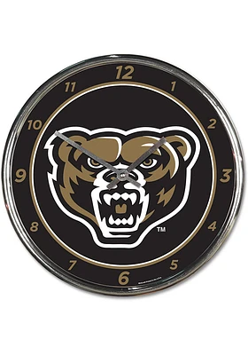 Oakland University Golden Grizzlies Chrome Wall Clock