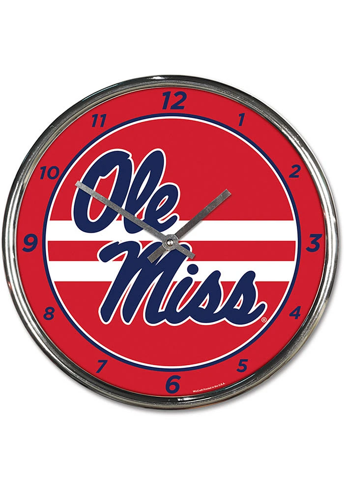 Ole Miss Rebels Chrome Wall Clock