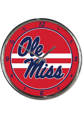 Ole Miss Rebels Chrome Wall Clock