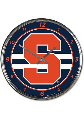 Syracuse Orange Chrome Wall Clock