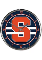 Syracuse Orange Chrome Wall Clock