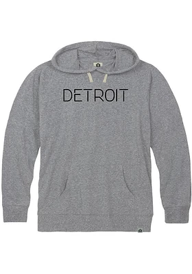 Rally Detroit Mens Grey Disconnected Long Sleeve Hoodie