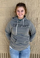 Rally Detroit Mens Grey Disconnected Long Sleeve Hoodie
