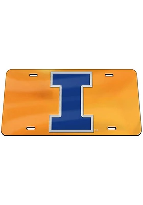 Illinois Fighting Illini Orange Team Color Acrylic Car Accessory License Plate