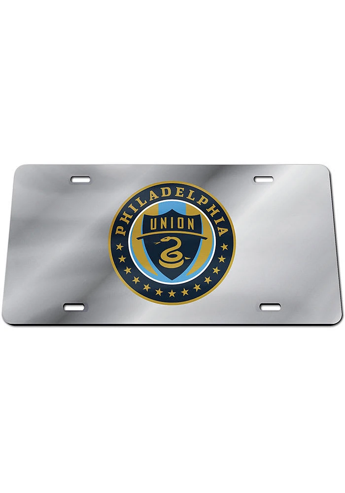 Philadelphia Union Silver Classic Acrylic Team Logo Silver Car Accessory License Plate