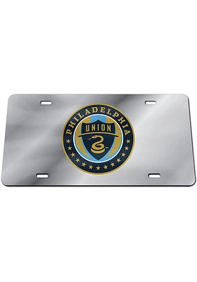 Philadelphia Union Silver Classic Acrylic Team Logo Silver Car Accessory License Plate
