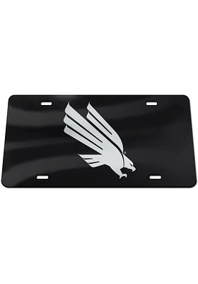 North Texas Mean Green Black Silver Logo Black Background Car Accessory License Plate