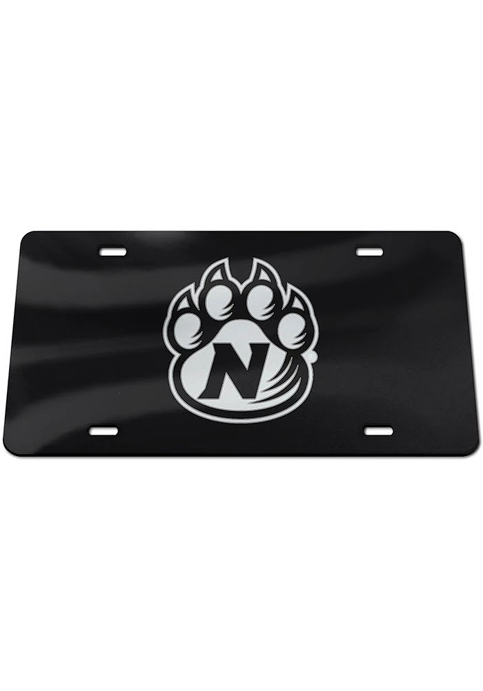 Northwest Missouri State Bearcats Black Silver Logo Black Background Car Accessory License Plate
