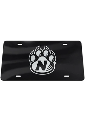 Northwest Missouri State Bearcats Black Silver Logo Black Background Car Accessory License Plate