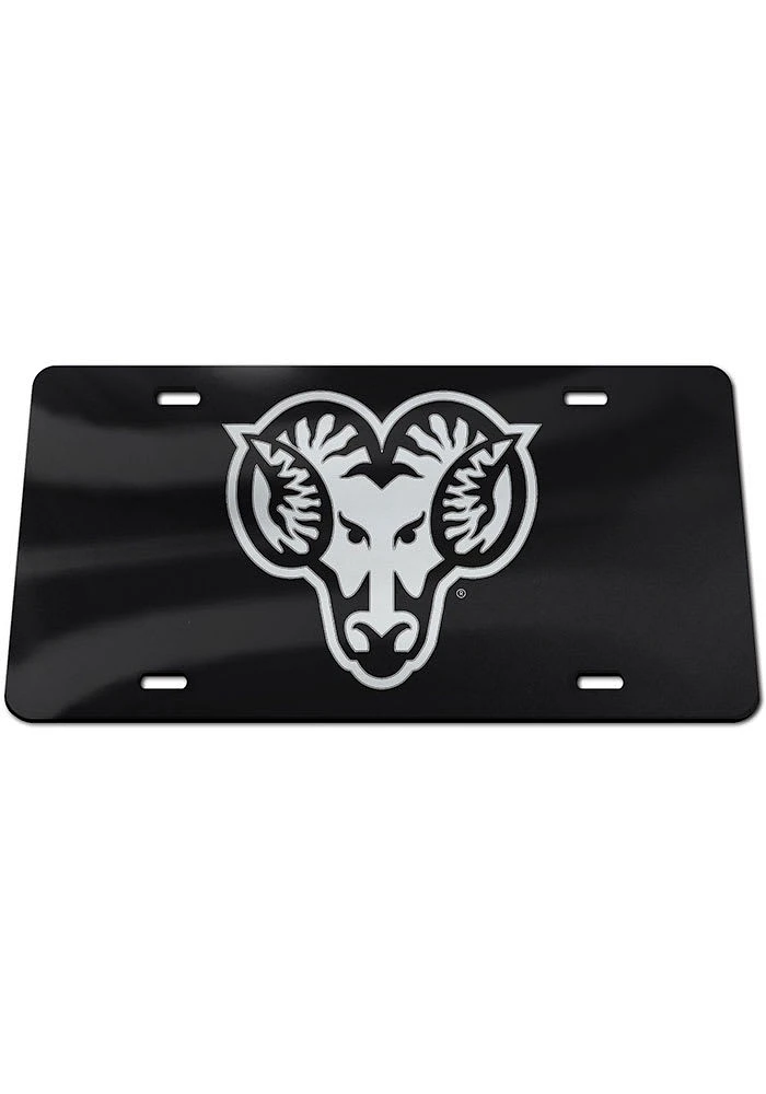 West Chester Golden Rams Black Silver Logo Black Background Car Accessory License Plate