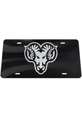 West Chester Golden Rams Black Silver Logo Black Background Car Accessory License Plate