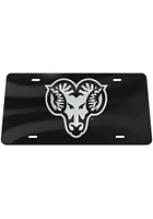 West Chester Golden Rams Black Silver Logo Black Background Car Accessory License Plate