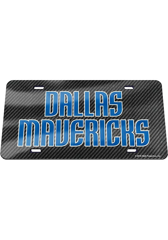 Dallas Mavericks Grey Carbon Fiber Car Accessory License Plate