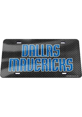 Dallas Mavericks Grey Carbon Fiber Car Accessory License Plate