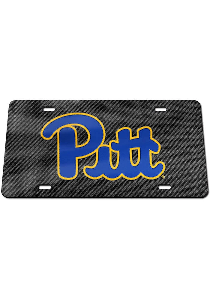 Pitt Panthers Black Carbon Fiber Car Accessory License Plate