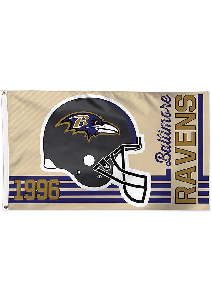 Baltimore Ravens 3x5 Retro Black Silk Screen Grommet Flag