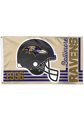 Baltimore Ravens 3x5 Retro Black Silk Screen Grommet Flag