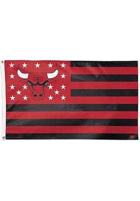 Chicago Bulls 3x5 Star Stripes Silk Screen Grommet Flag - Red